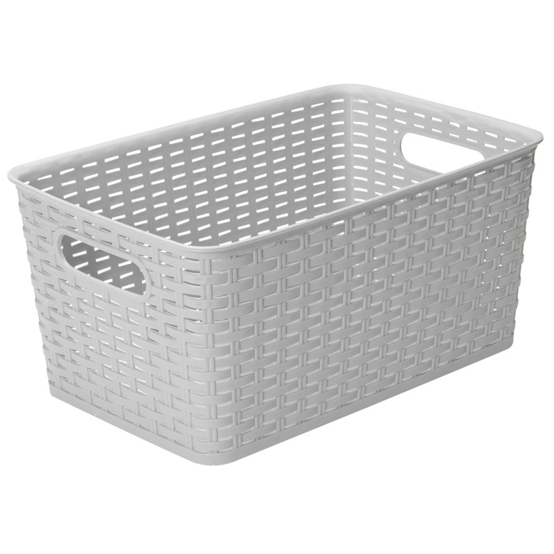 Rebrilliant Plastic Rattan Storage Basket Organizer & Reviews Wayfair